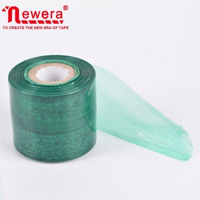 Transparent Green Color Stretch Plastic Roll Shrink Wrap With Handle