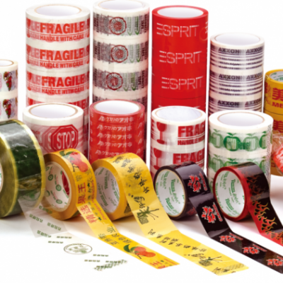Custom Printed Bopp Packing Tape With Logo Heavy Duty Shipping Box Tape And Compatible Gun Dispenser